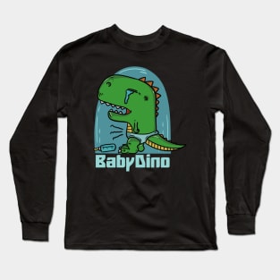 Baby dino crying Long Sleeve T-Shirt